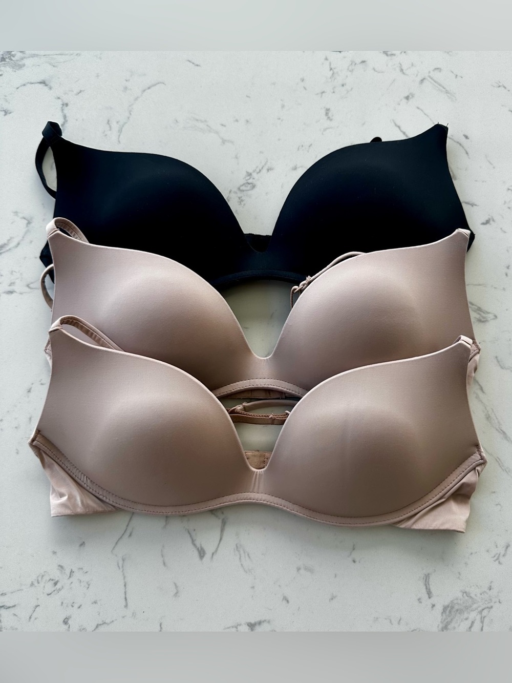Seamless Everyday T-Shirt Bra — Black & Nude Set